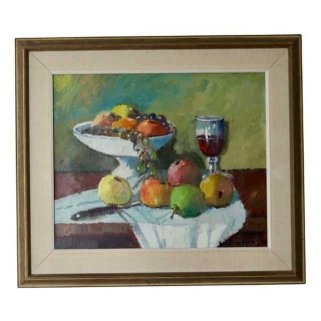 Eric Lundgren, Fruit Bowl, 1920s, Oil on Canvas For Sale - Image 11 of 11