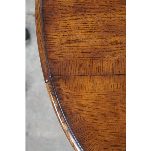 Theodore Alexander William & Mary Style Oak Gateleg Oval Occasional Side Table For Sale - Image 11 of 12