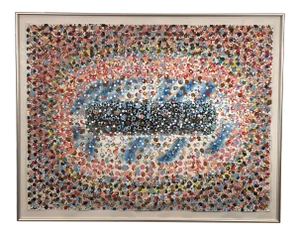 Contemporary Acrylic on Paper Multi-Color Painting, Signed Kalm