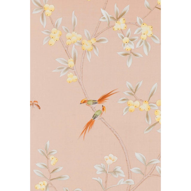 Asian Simon Paul Scott Jardins en Fleur "Pavenham Court" Chinoiserie Hand-Painted Silk Diptych - 2 Pieces For Sale - Image 3 of 5