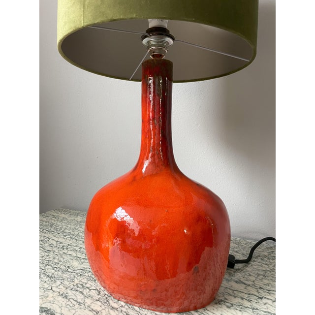 Orange Ceramic Table Lamp, 1970s For Sale - Image 17 of 18