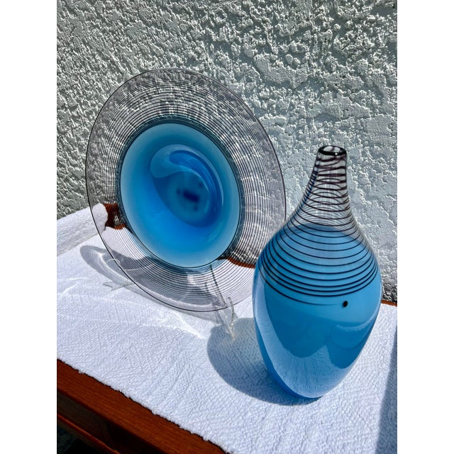 A beautiful set of Swedish blown glass by artist Wilke Adolfsson. Dated and signed 1984. Wilke Adolfsson was born in the...