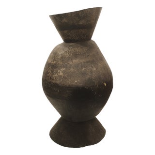 Moroccan Sculptural Vessel in Hammered Metal, 1970s For Sale