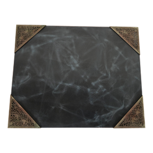 Tiffany Studios New York Pine Needle Bronze Blotter Corners With Leather Desk Blotter