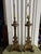 Mid-Century Modern Pair of Brass Prickets Adapted as Lamps on Wood Bases, Late 19th Century For Sale - Image 3 of 6