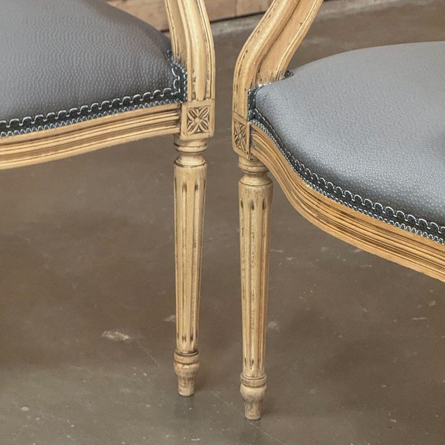 Pair Antique French Louis XVI Medallion Armchairs ~ Fauteuils For Sale - Image 18 of 18