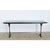 A spectacular iron console table from France, circa 1920, featuring a tactile, dark slate top (1" thick) matching the...
