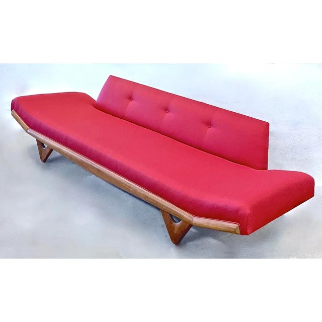 Vintage long, sleek, streamlined, Mid-Century Modern "Gondola" sofa, designed by Adrian Pearsall for Craft Associates....