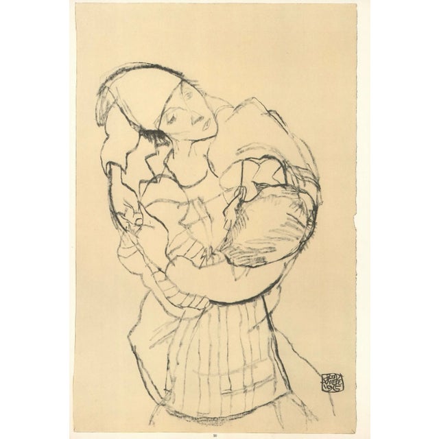Artist:Egon Schiele Country:Austria Title:Embracement Medium:Lithograph – 50 Marks:Signed in plate Printed:1968 by Max...
