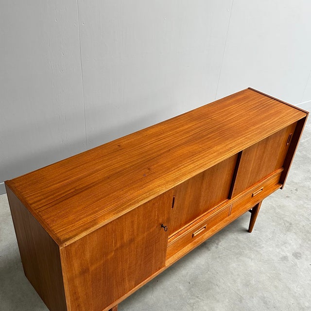 Mid-Century Modern Danish Teak Sideboard with Sliding Doors, 1960s For Sale - Image 6 of 10