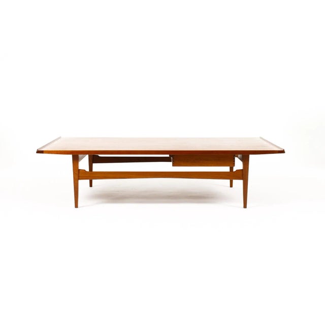 1960s Danish Modern Mid Century Rectangular Large Teak Coffee Table