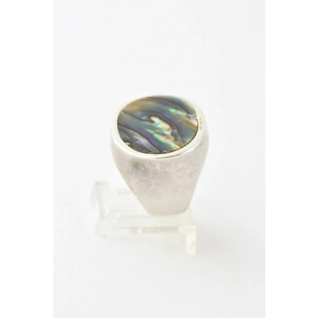 Barry Brinker Abalone Shell Sterling Silver Ring size 5.5 For Sale In Miami - Image 6 of 8