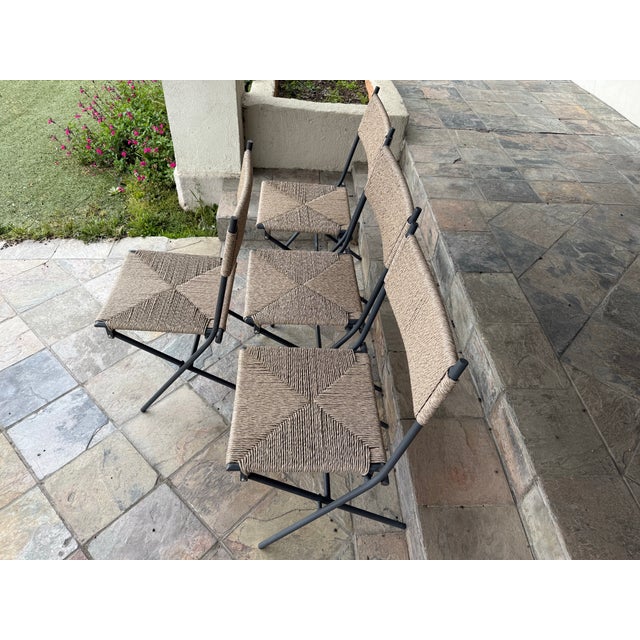 Plastic Crate & Barrel Lanai Fliptop Outdoor Patio Dining Table + 4 Folding Chairs For Sale - Image 7 of 9