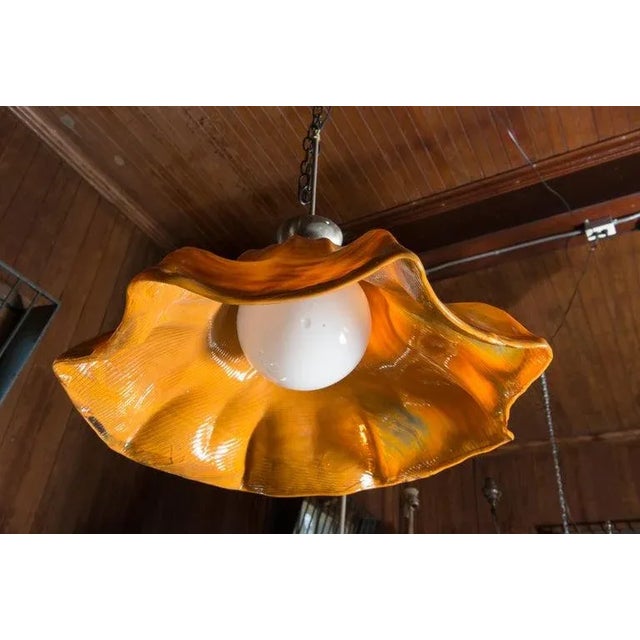1960s Orange Venini Murano "Hat" Style Pendant by Toni Zuccheri For Sale - Image 11 of 13