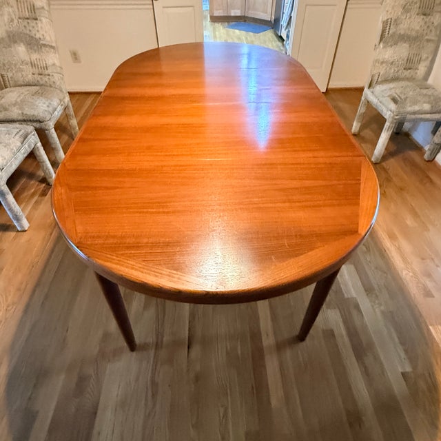 Vejle Stole & Møbelfabrik Vejle Stole & Mobelfabrik Round to Oval MCM Dining Table For Sale - Image 4 of 6