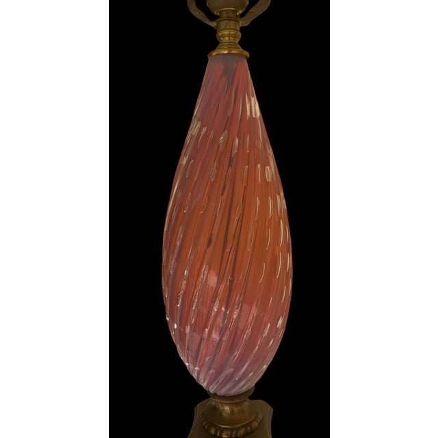 Murano 1950s Murano Style Opalescent Controlled Bubble Table Lamp Pink - Orange For Sale - Image 4 of 10