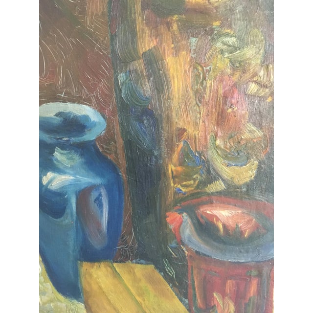 Paint 1940s Vintage Still Life Oil Painting For Sale - Image 7 of 11