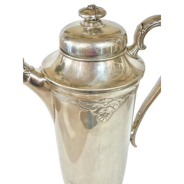 Metal Antique Art Deco Silver Plate Cocktail Shaker With Monogram B For Sale - Image 7 of 12