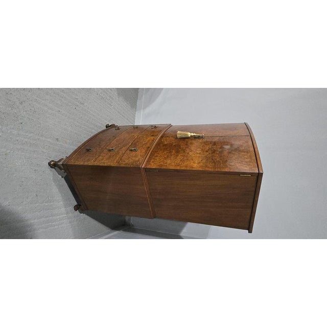 Small Burr Walnut Linen Press, 1910 For Sale - Image 6 of 16