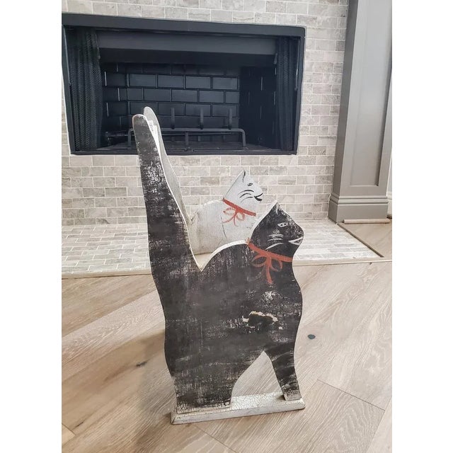 Early 20th Century Antique American Painted Cat Childs Chair For Sale - Image 5 of 11