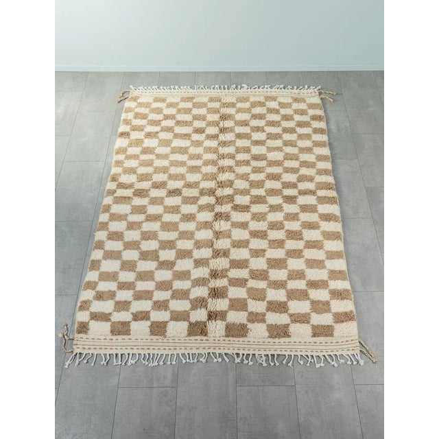 Coffee Check Berber Rug For Sale - Image 10 of 10