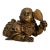 19th Century Japanese Meiji Bronze Reclining Karako Boy Okimono With Articulated Fan For Sale
