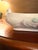 1940s Hull Pottery Open Rose / Camellia Console Bowl W/ Dove Handles "116-12" Art Deco - Rare For Sale - Image 4 of 15