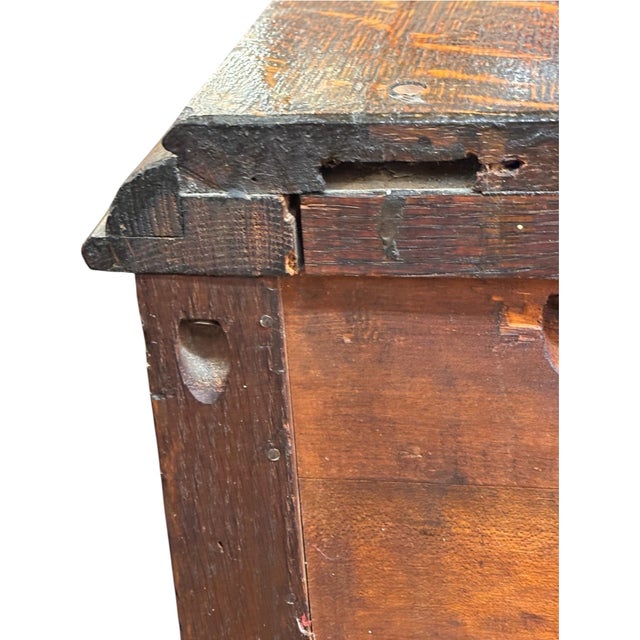 Early 20th Century Figured Oak Two-Drawer Writing Table With Stretcher Base Circa 1920 For Sale - Image 10 of 12