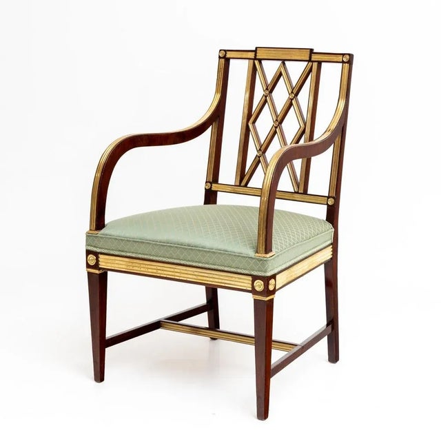 Wood Neoclassical Armchairs, Late 18th Century, Set of 3 For Sale - Image 7 of 9