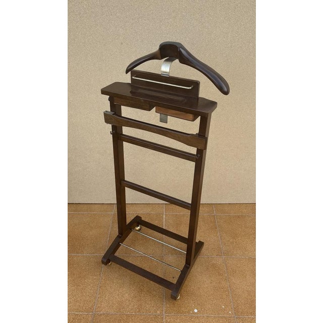 Mid-Century Modern Mid-Century Wooden Valet Stand with Hanger and Storage Trays, 1960 For Sale - Image 3 of 12