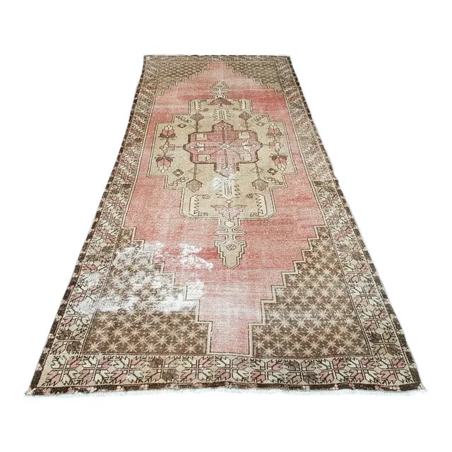 1960s Vintage Anatolian Area Wool Rug- 5′1″ × 11′9″ For Sale