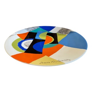 French Porcelain Plate by Sonia Delaunay for Artcurial, 1970s For Sale