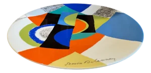 French Porcelain Plate by Sonia Delaunay for Artcurial, 1970s