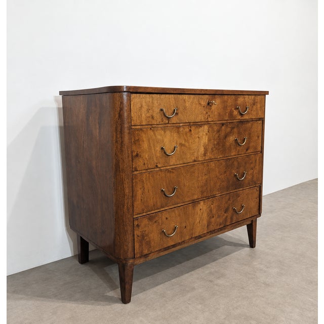 Belgian Walnut Burl Chest of Drawers from Imexcotra, 1960s For Sale - Image 6 of 11