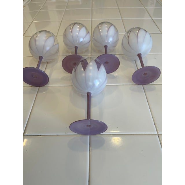 1970s 1970s Dorothy Thorpe Wine Glasses Goblets - 5pcs For Sale - Image 5 of 5