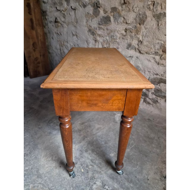 Vintage Beechwood Office Desk with Linoleum Top and Drawer, 1930s For Sale - Image 4 of 18