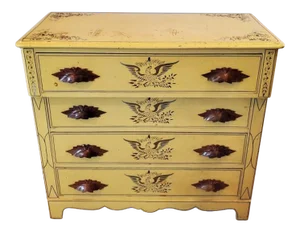 Antique Country American Victorian Cottage Painted Pine Chest of Drawers Dresser
