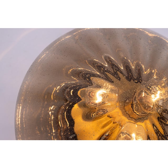 Round Smoked Glass Flush Mount from Hillebrand, Germany, 1970 For Sale - Image 10 of 15