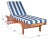 Newport Chaise Lounge Chair with Side Table, Natural/Navy Stripe Cushion For Sale In Philadelphia - Image 6 of 11