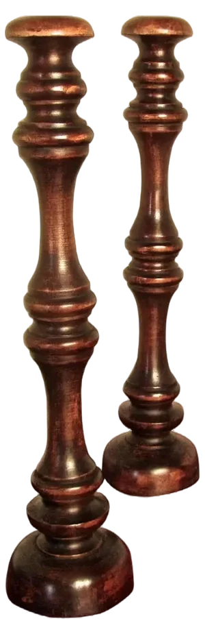 Tall 19th Century Turned Fruitwood Wooden Wig Stands Shop Display, 1880s, Set of 2