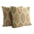 Pair of Designer Throw Pillows, Duralee Antoinette Fabric, Feather/Down Fill 19" For Sale