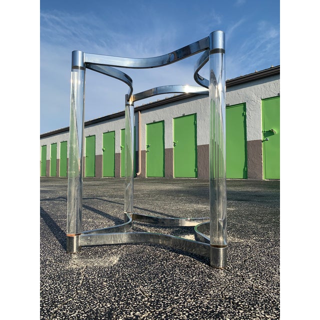 Mid-Century Modern 1970s Lucite and Chrome Dining Base For Sale - Image 3 of 10