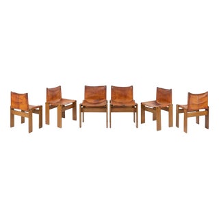 Monk Chairs by Afra and Tobia Scarpa, 1974, Set of 6 For Sale