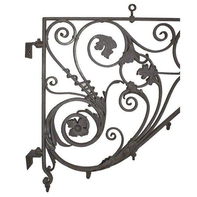 Traditional 19th Century Wrought Iron Sign Bracket For Sale - Image 3 of 9