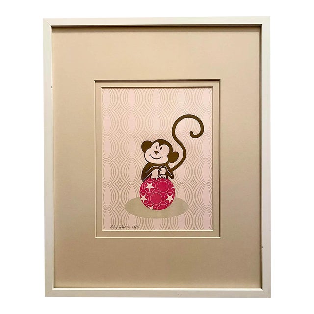 Whimsical Letterpress Signed + Framed Original Art For Sale