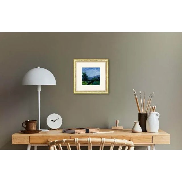 Quiet Places & Journeys — Green Valley Original oil painting by L. Haas, 6 x 6 in unframed masonite panel, signed. A small...