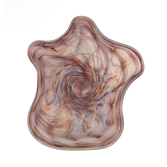 Modern Vintage Hand Blown Studio Art Glass 9.25” Tall Vase Compote Pedestal Bowl. For Sale - Image 3 of 7