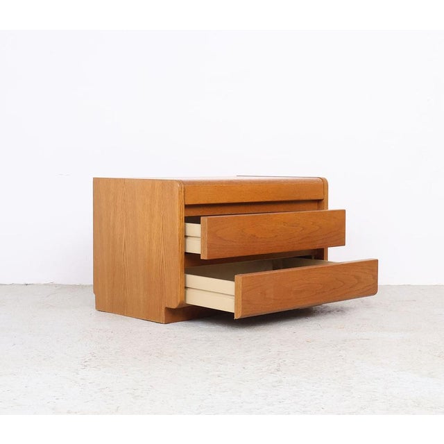 Brown Vintage Oak Bedside Tables from Moser, Germany, 1970s, Set of 2 For Sale - Image 8 of 16