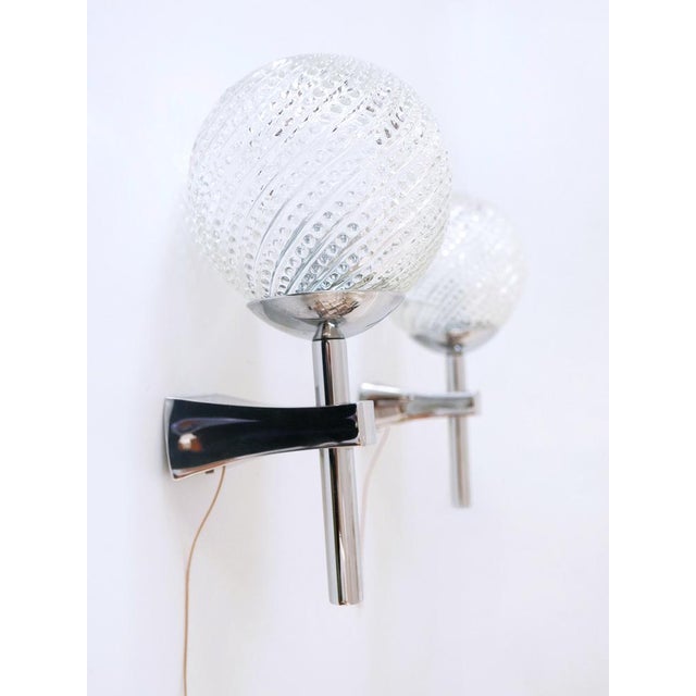 Mid-Century Modern Textured Glass Wall Lamps, 1970s, Set of 2 For Sale - Image 11 of 17