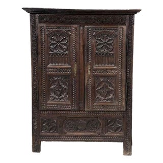 Mid 18th Century Continental Baroque Carved Cabinet For Sale